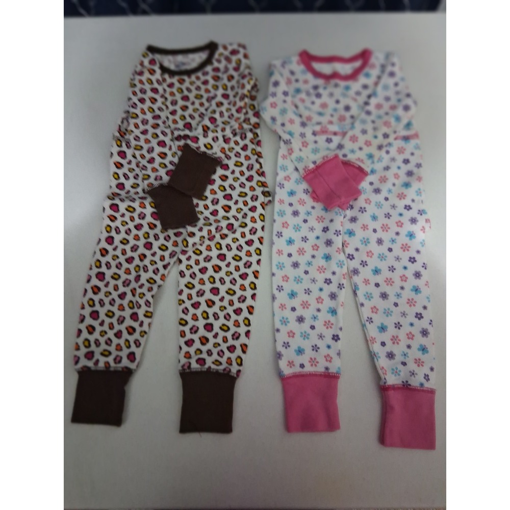 Fruit of the Loom Toddler Girls Thermal Underwear Set 18M Leopard Floral 2-Pack